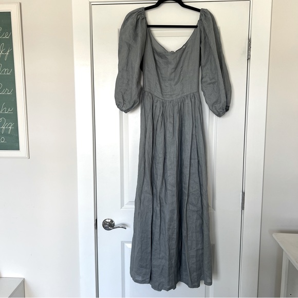 Kara Thoms Bellflower Dress in Chambray Linen- Size L - Picture 8 of 16